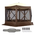 thumbnail image 3 of M optimized Pop Up Gazebo,10*10FT or12*12FT Portable Pop Up Canopy Screen Tent with Mosquito Netting, 6 Sidewalls, Ground Stakes, Carry Bag, Outdoor Gazebo for Lawn Garden Backyard, 3 of 9