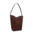 thumbnail image 5 of Bolso de mano de gamuza Real para mujer, de gran capacidad bolso de viaje, reversible, de un solo hombro, 5 of 5