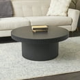DecMode 36" x 16" Black Wooden Coffee Table, 1Piece