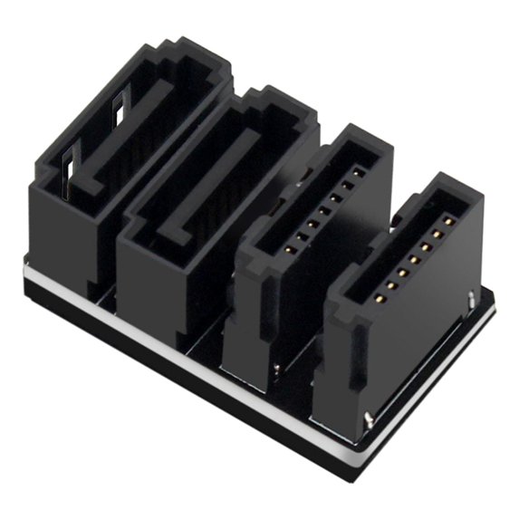 Adapter Replaces Accessory ,7Pin Male to Female ,Dual Port ,Angle Professional for HDD Computer Desktops Mainboard ,