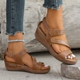 thumbnail image 3 of Wedge Sandals for Women Fashion Casual Summer Orthopedic Sandals New Style Solid Color Beach Fish Mouth Sandals Thick Bottom Wedge Heels Sandals, 3 of 7