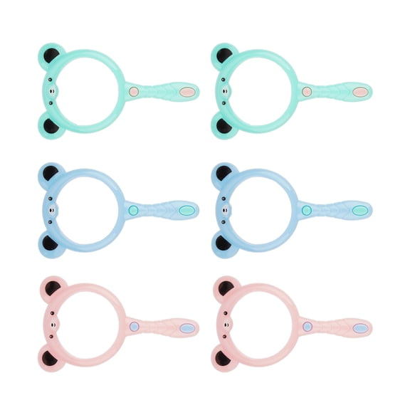 Pack of 6 Cartoon Magnifying Glasses 60mm Lens Assorted Cartoon Magnifying Glasses Handheld Magnifier for Exploration