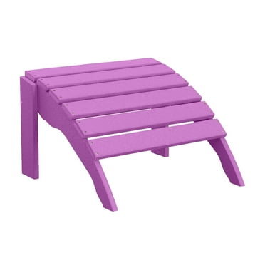 DuroGreen Adirondack Chair Ottoman Made With All-Weather Tangent Sustainable Lumber, Oversized, High End Outdoor Foot Stool, No Maintenance Patio Chair Foot Rest, Made in the USA, Lilac