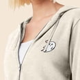 thumbnail image 5 of Dalix Heartly Ghost Embroidered Fleece Zip Hoodie Cold Fall Winter Women in Bone S Small, 5 of 5