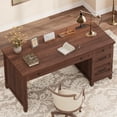 thumbnail image 3 of QinaQin Farmhouse-Style Office Desk with Charging Station and File Drawers | 53.5-Inch Wooden Computer Desk with Built-In USB Ports for An Executive Computer Workspace In a Home Office, 3 of 9