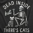 thumbnail image 2 of Womens Dead Inside But Theres Cats T Shirt Funny Depressed Kitten Lovers Joke Tee for Ladies Womens Graphic Tees, 2 of 9