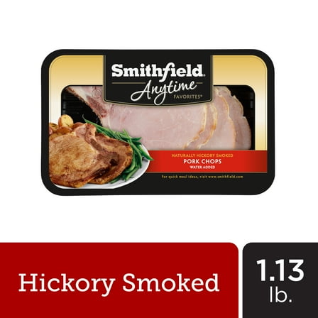 Smithfield, Cooked Bone in Hickory Smoked Pork Chops, 0.9-1.64 lb