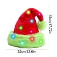 thumbnail image 3 of Meitianfacai LED Light-Up Christmas Santa Hat with Flocked Fabric, Battery Operated Holiday Headwear with String Lights for Parties and Decorations, 3 of 6
