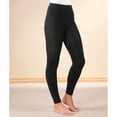 thumbnail image 2 of Fleece Lined Leggings, Premium Fabric Blend, Leggings for Women - Size QN, Black Design, 2 of 3