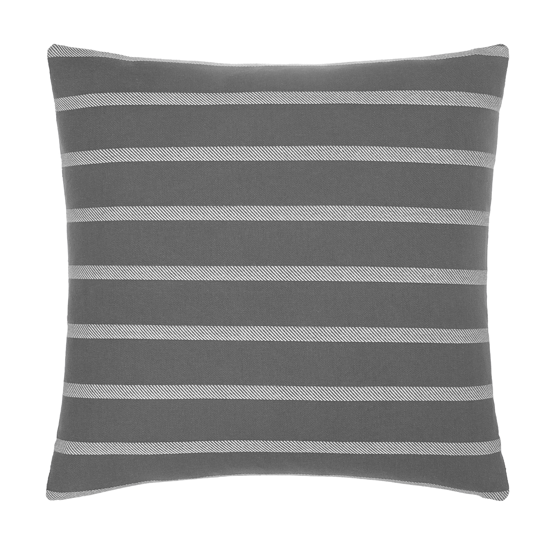 Gap Home Yarn Dyed Twill Stripe Decorative Square Throw Pillow Charcoal