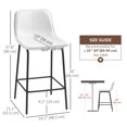 thumbnail image 3 of HOMCOM Tabourets de Bar Ensemble de 2, Chaises de Bar Rembourrées en Tissu Microfibre, 3 of 10