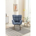 thumbnail image 4 of Teddy Fabric Rocking Chair, Upholstered Glider Rocker Accent Chair with Padded Seat and High Backrest, Armchair Reading Chair for Living Room Bedroom Offices, 4 of 7