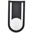 thumbnail image 3 of Nuvo Lighting Cradle 6W LED Large Wall Lantern Matte Black with White Opal Glass, 3 of 7