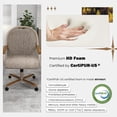 thumbnail image 6 of Chromcraft Douglas Swivel Tilt Dining Chairs with Casters – Comfortable Cushioned Seats, Walnut Wood Accents, Light Sand Metal, 1 piece set, 6 of 10