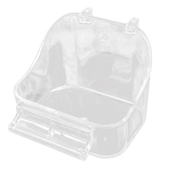 Budgies Lovebirds Pet Shower Hanging Cage Accessories Plastic Birdbath Parrot Bathtub Bird Bath Cage Bathing Box TRANSPARENT