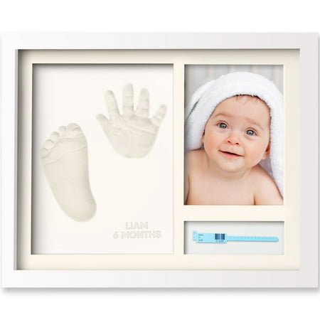 KeaBabies Personalized Baby Hand and Footprint Kit, for Newborn, Boy, Girl (Alpine White)
