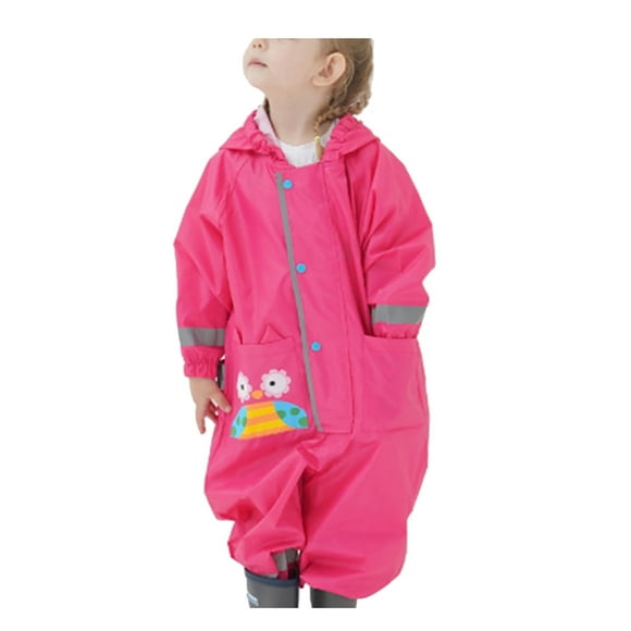 Fesfesfes Unisex Kids Hooded Jacket Wind And Waterproof Raincoat For Girls Boys Mask