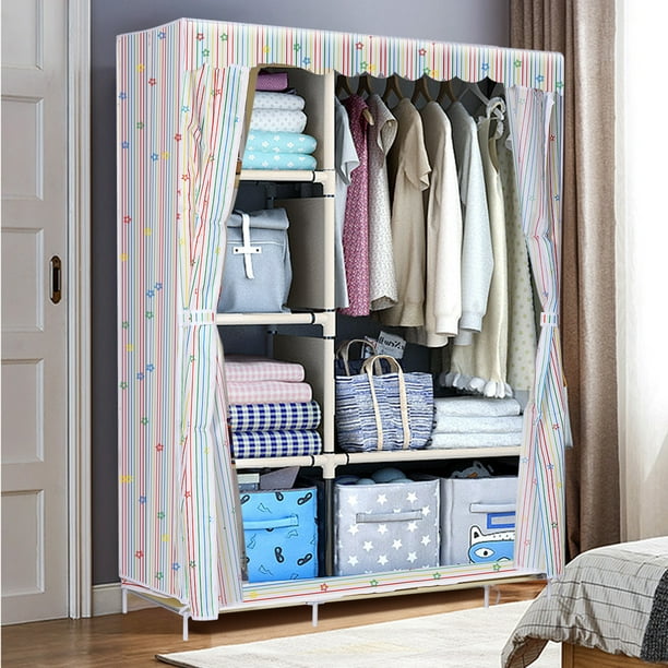 67 Large Cloth Wardrobe Non Woven Fabric Clothes Closet Dustproof Cover Rack Shelf Organizer Portable Storage Cabinet Diy Assembled Com 67 Large Cloth Wardrobe Non Woven, Garment Rack Cover Diy