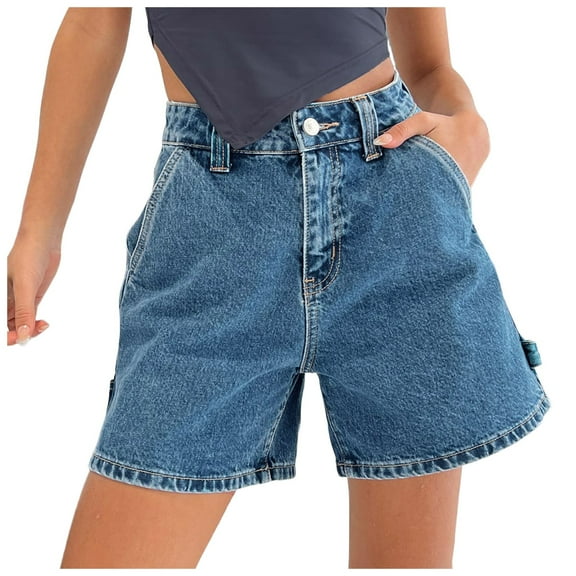 TYGHBN Women Jean Shorts High Waisted Carpenter Denim Shorts with Pockets Trendy Fashion Summer Shorts Business Casual Clothes for Women Pants Casual Pants for Women Long Women Pants Casual Boot Cut