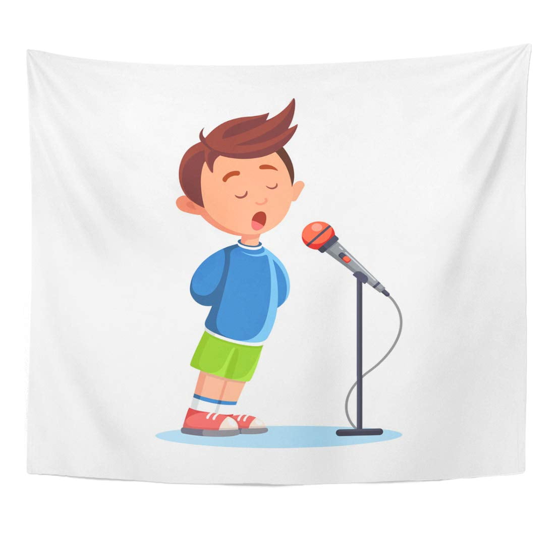 cartoon singer with microphone