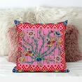 thumbnail image 2 of Amrita Sen Designs  20 x 20 in. Pond Peacock Broadcloth Indoor & Outdoor Zippered Pillow - Pink & Red, 2 of 5