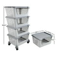 thumbnail image 6 of Yuright Plastic Stackable Storage Baskets, 4-Pack Laundry Basket Bin, 6 of 7