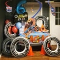 thumbnail image 5 of Tubos de PVC inflables para decoración de fiestas de coches de carreras, globos para neumáticos, suministros grandes para fiestas de cumpleaños de coches de carreras, decoración para fiestas de coches, 5 of 5