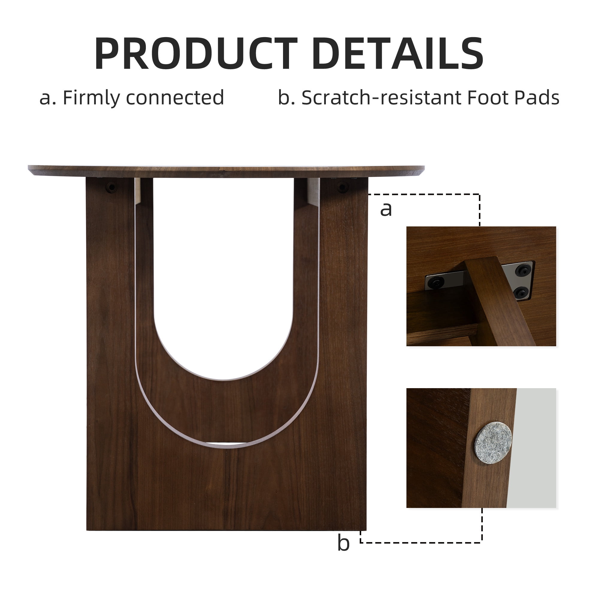 MAYEERTY 31x16 Modern Oval Extendable Dining Table with metal leg,Brown