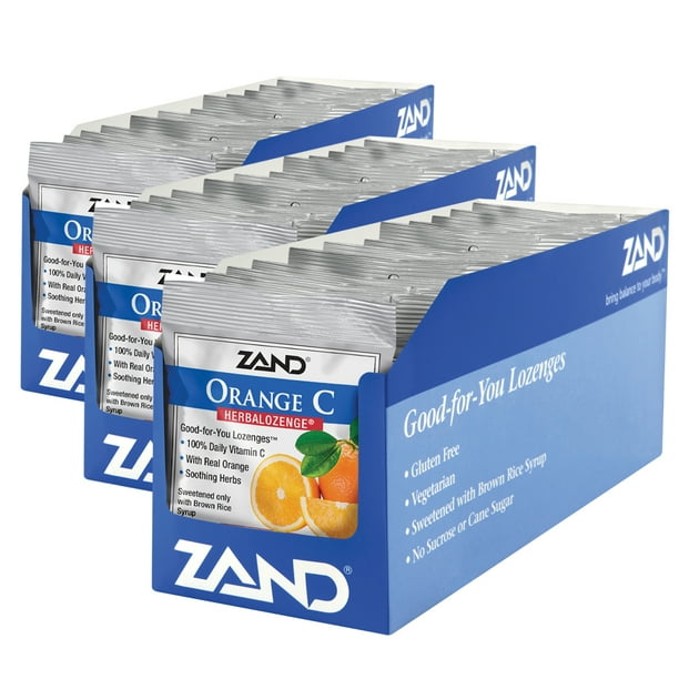 Zand HerbaLozenge Orange C Vitamin C Lozenges w/ Herbal Extract Blend
