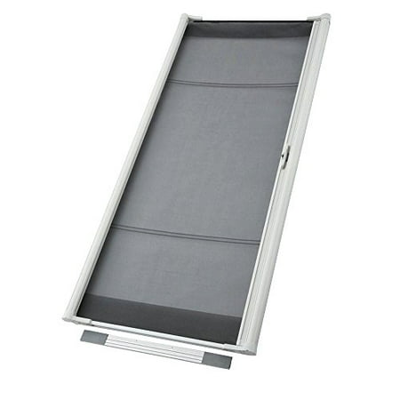 Grisham White Aluminum Sliding Curtain, Grisham White Steel Sliding Curtain Screen Door