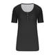 thumbnail image 4 of Fiudx Camisas de Mujer Camiseta Holgada de Manga Corta con Botones y Cuello Redondo para Mujer, 4 of 4