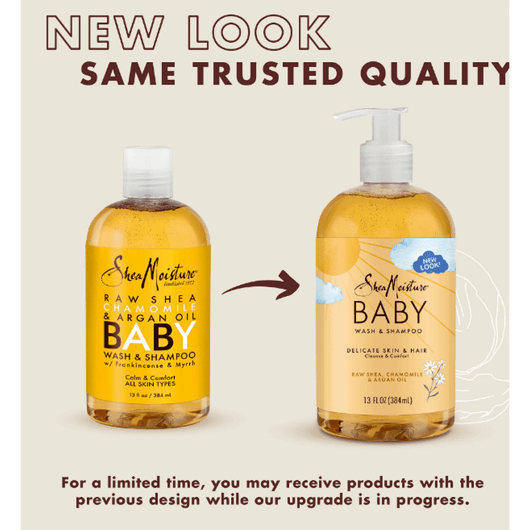 Raw Shea Chamomile & Argan Oil Baby Body Wash by Shea Moisture for Kids - 13 oz Body Wash - Pack of 2