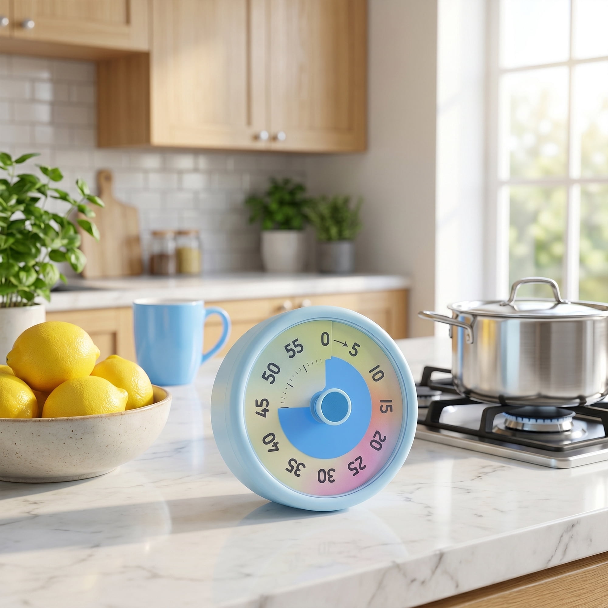 Unique Bargains 60 Minute Kitchen Digital Visual Timer Blue-A