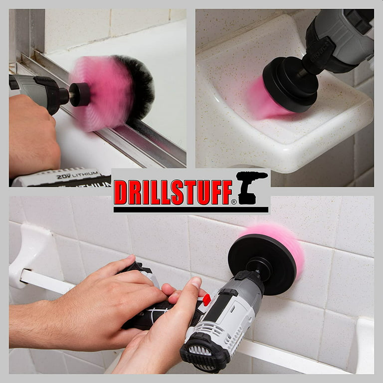 Drill Brush - Cleaning Supplies - Kit - Bathroom Accessories - Shower  Cleaner - Bath Mat - Kitchen Accessories - Grout Cleaner - Dish Brush -  Stove 