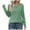 Mint Green, variant on Tops for Women Trendy Spring Casual Cap Long Sleeve Basic Solid Color Round Neck T Shirts Blouse Black M