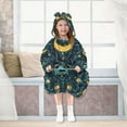 thumbnail image 7 of FORMRS Wearable Blanket Hoodie with Sleeves for Kids Cozy Flannel Sweatshirt, Green Dragon Flowers, 7 of 7