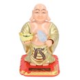 thumbnail image 3 of Estatua de Buda Sonriente, Swing Swing Solar Starking Head Estatua Budista Budista Colores Brillantes Sensado de Luz de la Fortuna para la Oficina, 3 of 7
