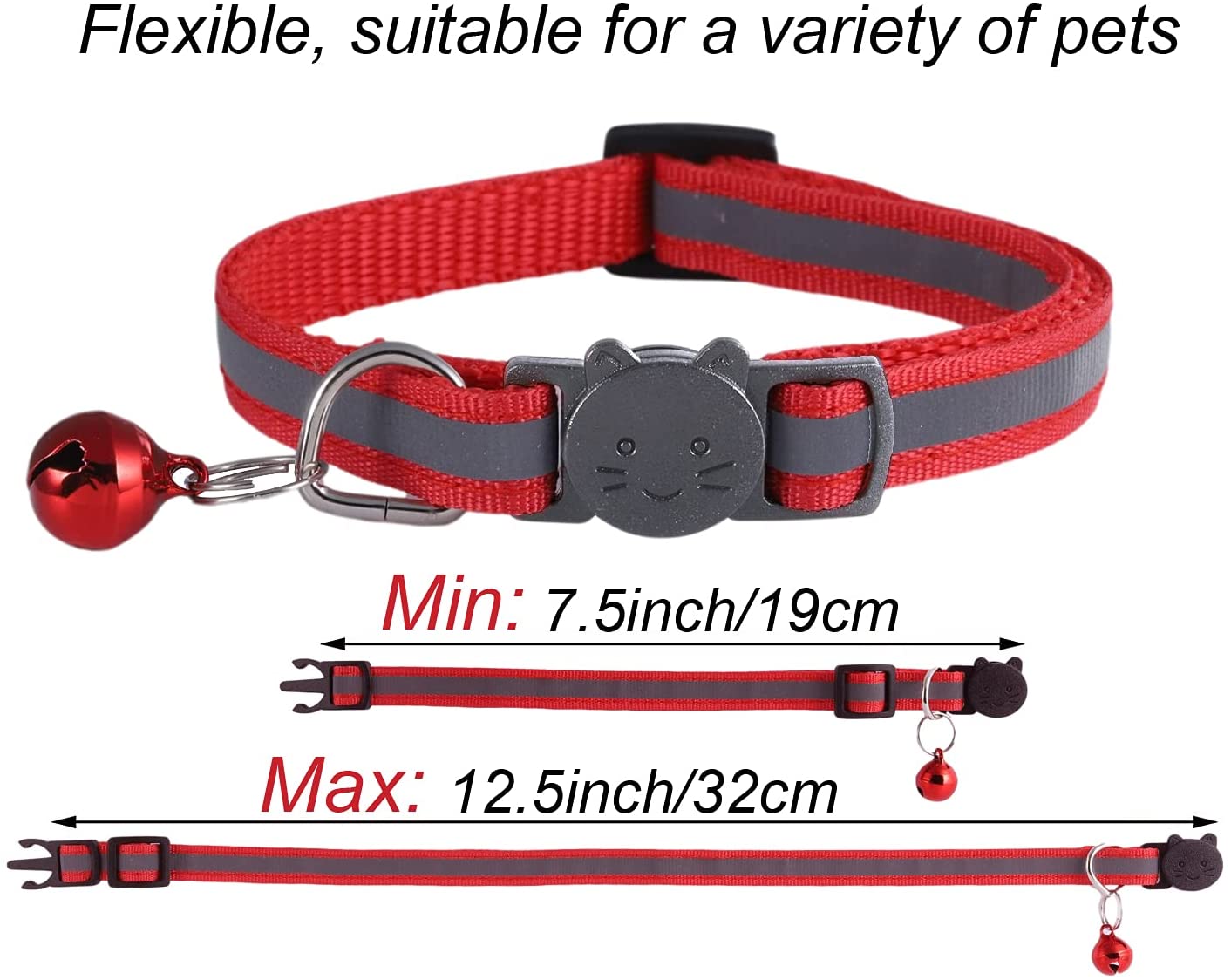 Riklu Reflective Cat Collar with Bell Breakaway photo 6