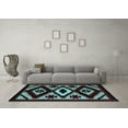 thumbnail image 3 of Ahgly Company Indoor Round Abstract Light Blue Modern Area Rugs, 3' Round, 3 of 4
