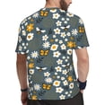 thumbnail image 2 of Wukai Flowers and Bee Print Men's Short-Sleeved Mesh T-Shirt,Quick-Dry Short Sleeve Workout T-Shirt-Small, 2 of 8