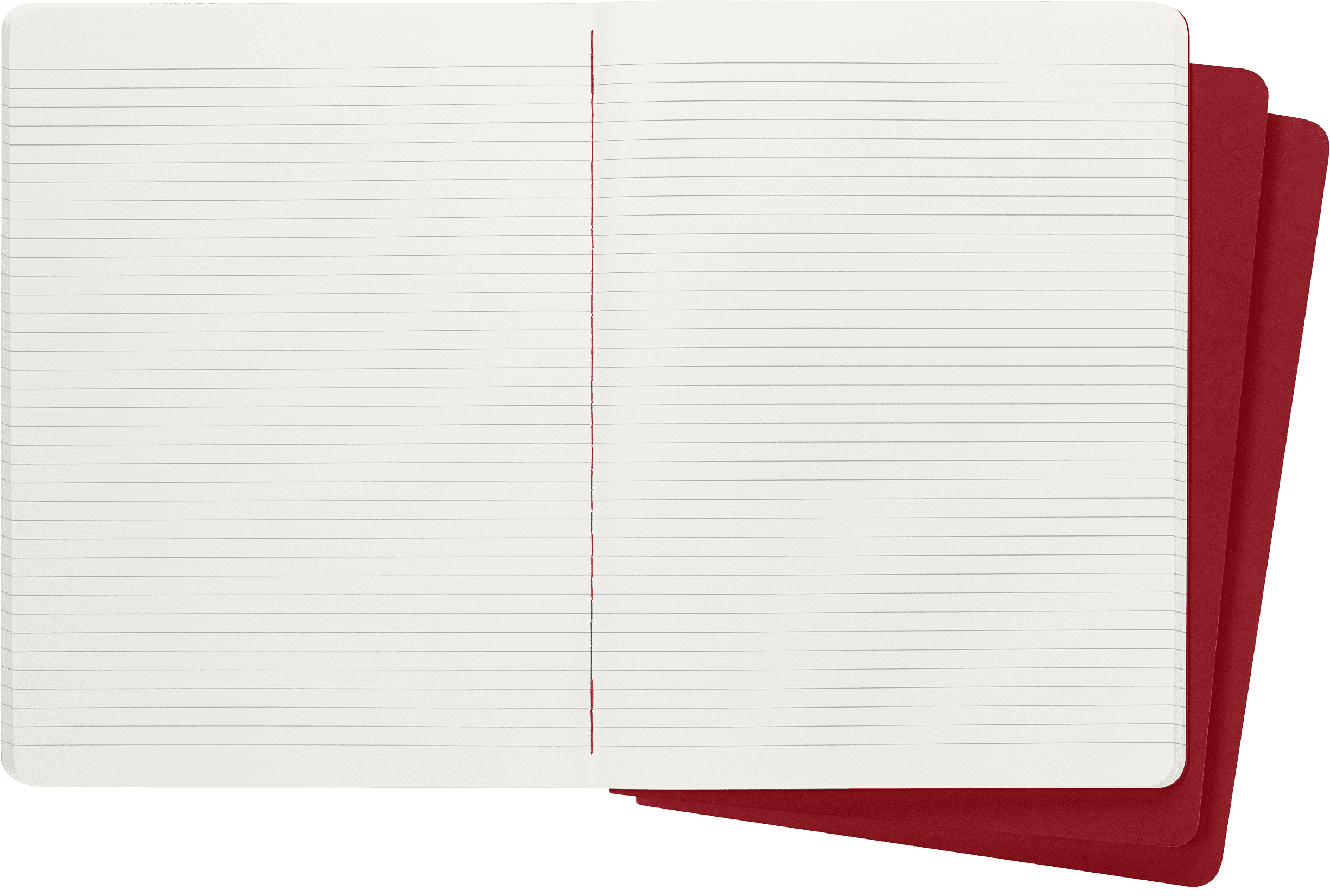 Moleskine Cahier Journals (Set of 3), XL (7.5" x 10"), Ruled, Cranberry Red