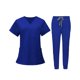 thumbnail image 3 of Uniformes de enfermería Scrub Set enfermera Top pantalones cómodos con bolsillos ropa de trabajo Azul Real M, 3 of 8
