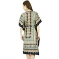 thumbnail image 4 of Bimba Printed Kaftan Classy Beach Coverup Kimono Sleeve Cotton Caftan, 4 of 7