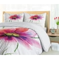 thumbnail image 5 of Ambesonne Watercolor Duvet Cover Sets, Floral Blossom Art, 2-Queen, Dark Green Fuchsia Red, 5 of 7