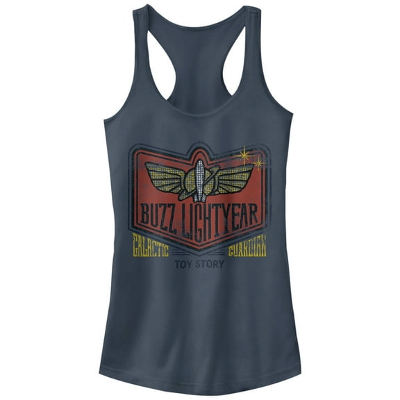 Junior's Toy Story Buzz Lightyear Galactic Guardian  Racerback Tank Top Indigo X Large