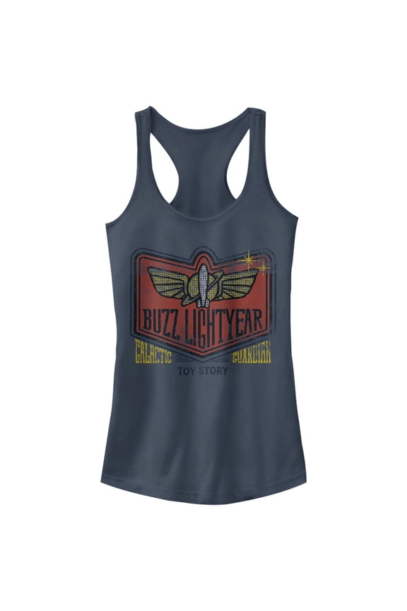 Junior's Toy Story Buzz Lightyear Galactic Guardian Racerback Tank Top Indigo Medium