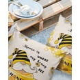 thumbnail image 2 of Pack of 2 Outdoor Pillow Covers, Honey Bee Gnomes Daisy Home Is Where My House Bee Waterproof Square Throw Pillowcase Cushion Decorative Pillow Covers for Couch Patio Tent, 20x20 in, 2 of 6