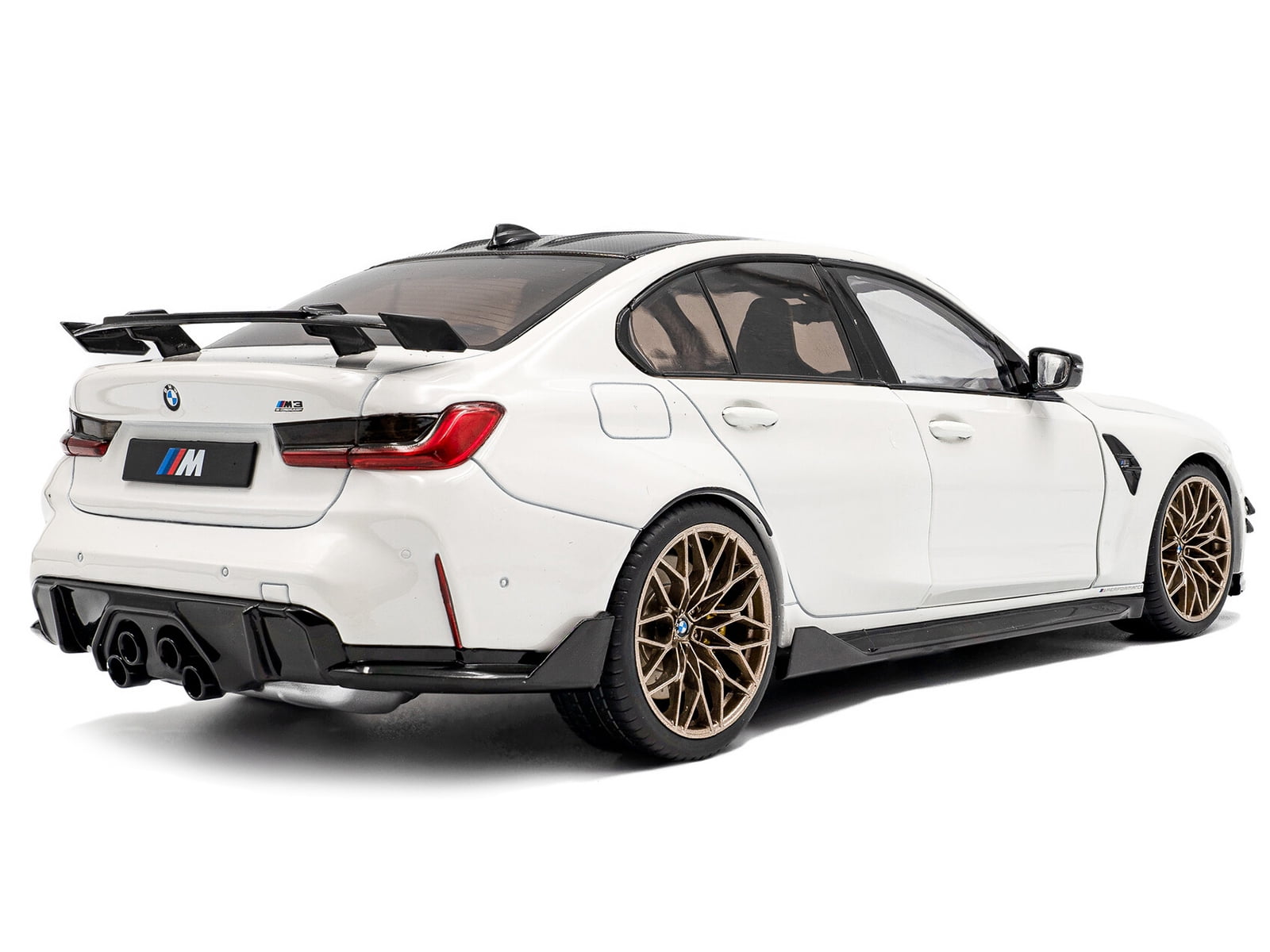 2024 BMW M3 Competition Alpine White with Carbon Top 1/18 Diecast Model Car by Solido