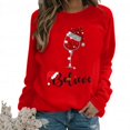 thumbnail image 1 of ¡Los más vendidos! Jersey de manga larga con estampado navideño para mujer, jersey de cuello redondo, Top suelto, ropa de regalo de Navidad, nueva moda, 1 of 5