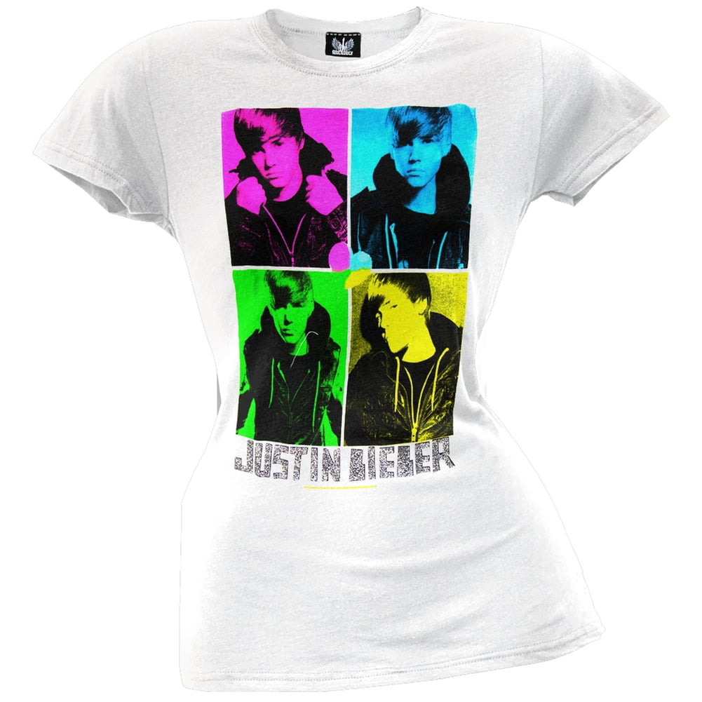 Justin Bieber - Justin Bieber - 4 Square Girls T-Shirt - Walmart.com ...